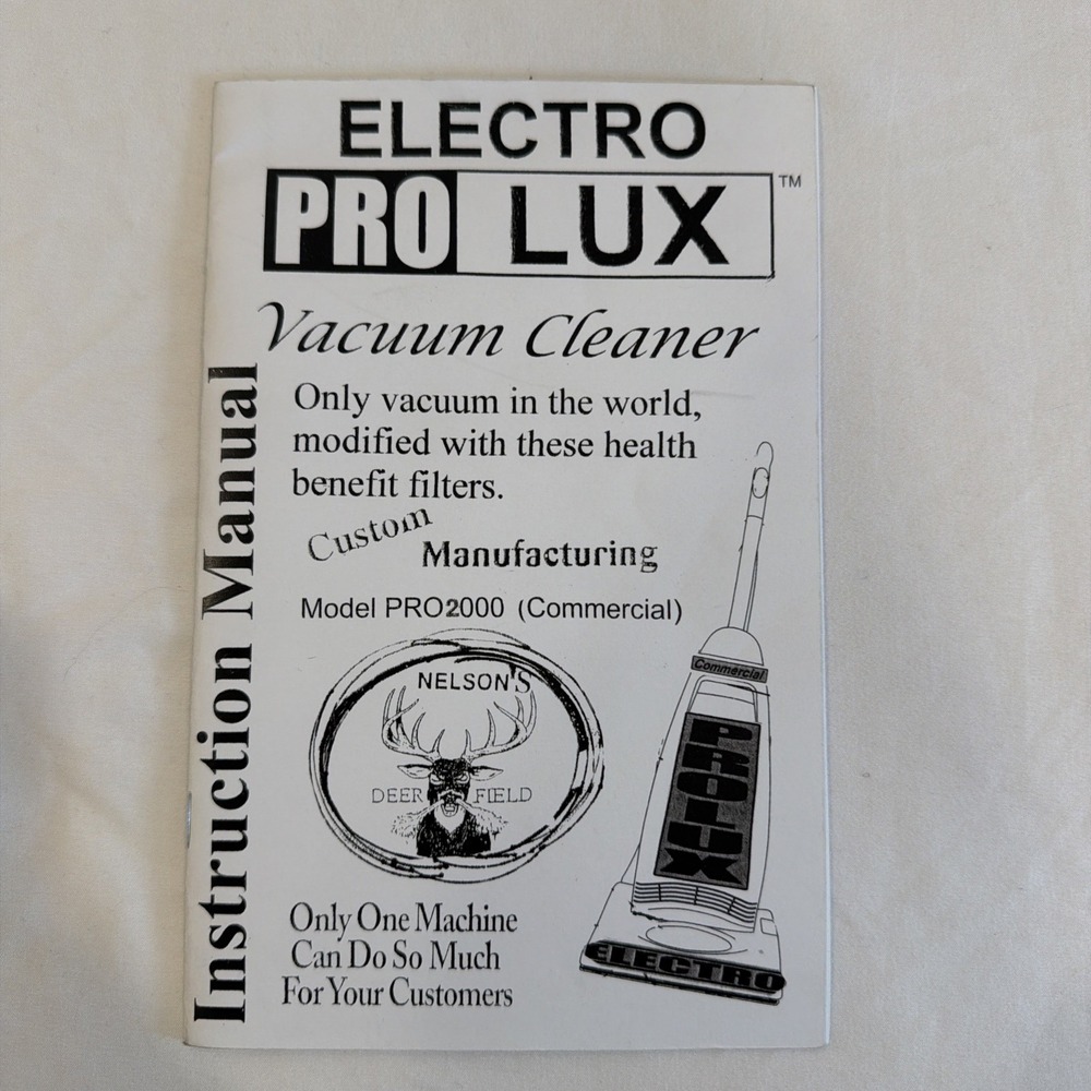 Electrolux Pro Lux Vacuum Cleaner Instruction‎ Manuel Vintage